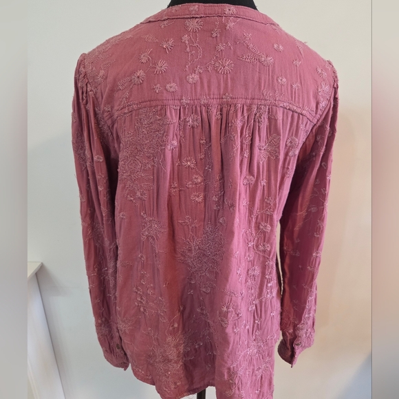 Anthropologie Pilcro embroidered boho button down top Sz M - Picture 4 of 11